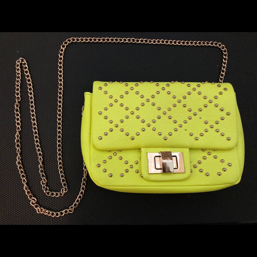 Small clutch purse with gold chain